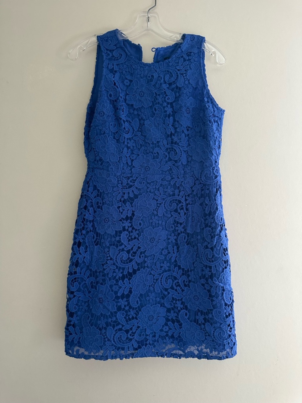 J. Crew Royal Blue Floral Lace Mini Dress